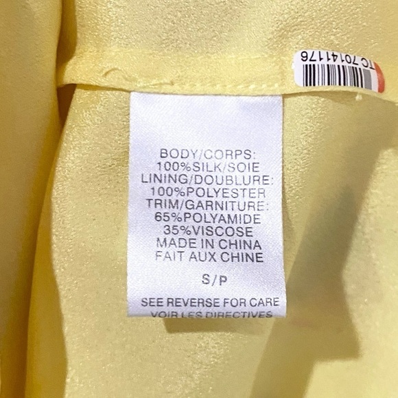 Cami NYC Georgette Silk Lacey Racer Tank in Hibiscus Floral Yellow S‎ - Picture 6 of 6